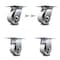 Service Caster 4 Inch Semi Steel Caster Set with Roller Bearing 2 Swivel Lock and 2 Rigid SCC SCC-35S420-SSR-BSL-2-R-2 - alternate 1